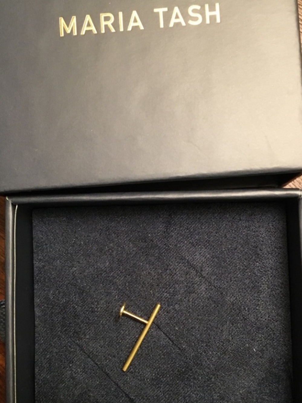 Maria Tash Polished Round Bar YG Earring